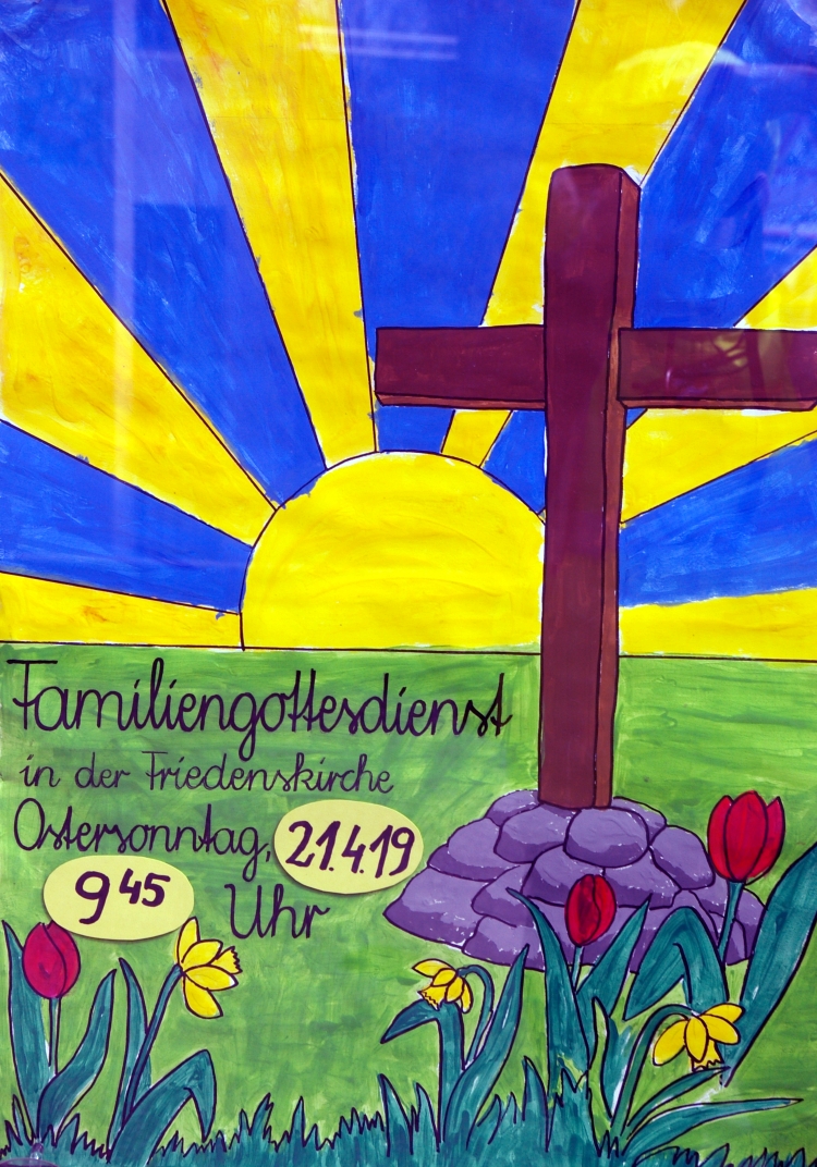 Ostergottesdienst 2019 friedenskirche plakat
