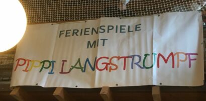 Banner mit dem Text: Ferienspiele mit Pippi Langstrumpf